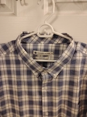 Southern Proper Mens Button Up Henning Shirt Cadet Blue Plaid Sz  XXL NWT $99 - Image 1 of 4