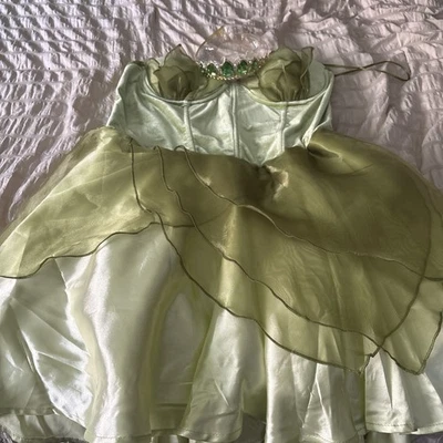 Princess Tiana Halloween Dress With Tiara Size Medium - Image 1 of 4