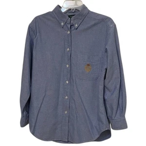 Lauren Ralph Lauren Vintage blau Oxford Button Down Hemd Damen 12 Wappen Logo Y2K - Bild 1 von 12