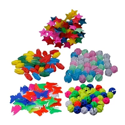  170 Pcs Coloré Rond Roue De Vélo Rayé Perles Vélo Clip En Plastique Vélo Perles - Image 1 of 4