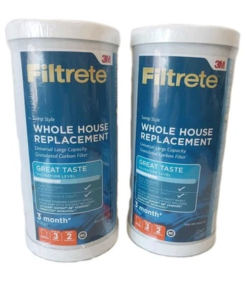 (2) 3M Filtrete Lrg Cap Granulated Carbon Whole House Water Filter 4WH-HDGAC-F01 - Image 1 of 4