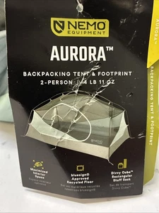 Nemo Aurora 2P Backpacking/Camping Zelt mit Fußabdruck - 4 Pfund 11 Unzen - Bild 1 von 2