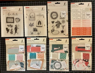 Juegos de etiquetas de regalo FELICES DÍAS de papel para caja, juegos de sellos transparentes o 4 hojas de pegatinas Foto 1 de 2