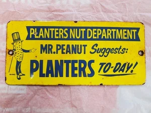 Planters Nut Department Mr. Peanut Porcelain Sign - Picture 1 of 2