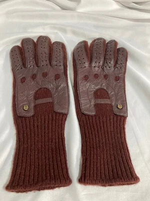 Guantes de punto vintage Etienne Aigner para mujer granate acrílico/nailon talla única Foto 1 de 4