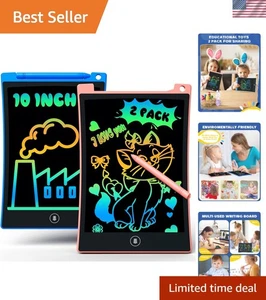 2 Pack 10-Inch LCD Writing Tablets for Kids - Eco-Friendly Doodle Board Set - Picture 1 of 10
