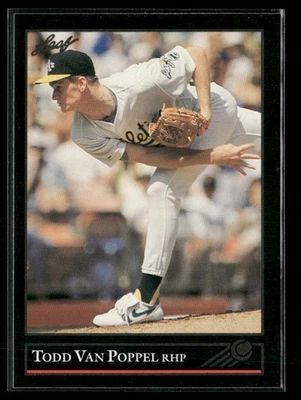 1992 Leaf #248 Todd Van Poppel Black Gold Oakland Athletics - Image 1 of 2