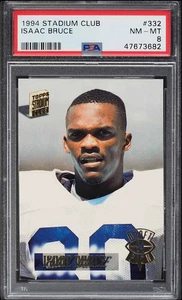 1994 Stadium Club Football ISSAC BRUCE Rookie '94 Draft Pick #332 PSA 8 NM-MT - Picture 1 of 2