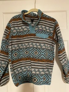 PATAGONIA Kids XL Synchilla Snap-T tribal print fleece pullover. 14 years. - Picture 1 of 5