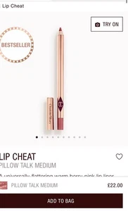 Charlotte Tilbury LIP CHEAT PILLOW TALK MEDIUM Full Size 1,2g Neu - Bild 1 von 1