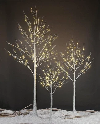 Christmas Birch Tree Pre Lit Warm White Outdoor Xmas Remote - Image 1 of 4