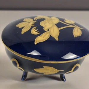 Vintage seltene J L Menau Graf von Henneberg 1777 Echt Kobalt 22K Gold Schmuckschatulle - Bild 1 von 10