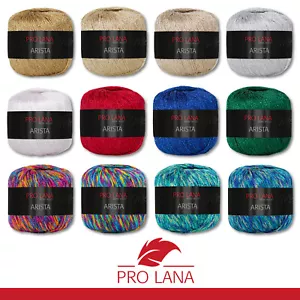 Pro Lana 3 x 25 g Arista Häkelgarn Effektgarn Glitzergarn Lurexgarn 12 Farben - Bild 1 von 15