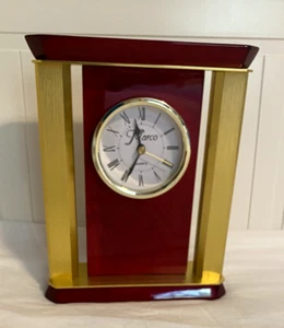Marco Regal ~ Mantel Quarzuhr ~ Holz & Trophäe ~ 9 Zoll hoch ~ Neu mit Präsentationsbox - Bild 1 von 8