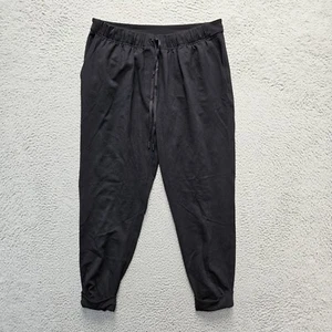 Pantalones Lululemon Mujer 32" Cintura Negros Cónicos Puños Dobladillo Cintura Elástica - Imagen 1 de 10