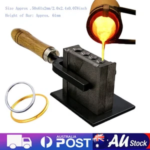 Reversible Jewelry Ingot Mould Gold Silver Casting Melting Graphite Ingot Mold - Foto 1 di 6