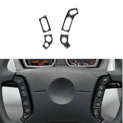 Cubierta del panel del botón del volante de fibra de carbono 4 piezas para BMW X3 2004-2010 Foto 1 de 4