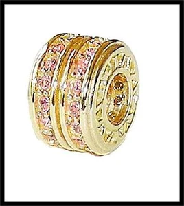 *New* Rhona Sutton gold plated 925 sterling silver pink sparkle bead - Picture 1 of 7