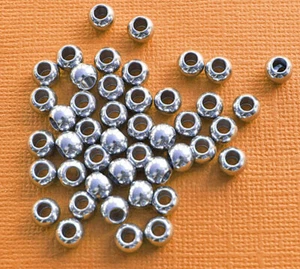 35 cuentas espaciadoras - cuentas de metal plata 6 mm 1/4" - FD099 - Imagen 1 de 3