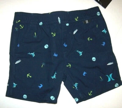 NUEVO Hurley Azul Marino Pantalones Cortos Niños Bebé Bebé 12M 12 Meses Mo Cintura Elástica Foto 1 de 2