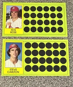 1981 Topps Scratch Off Pete Rose #62 & Steve Carlton #104 Phillies HOF LEGENDS - Bild 1 von 3