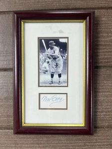 Max Carey PIRATES DODGERS CUT SIGNATURE AUTO SIGNED Framed & Matted 12X8" - Picture 1 of 4