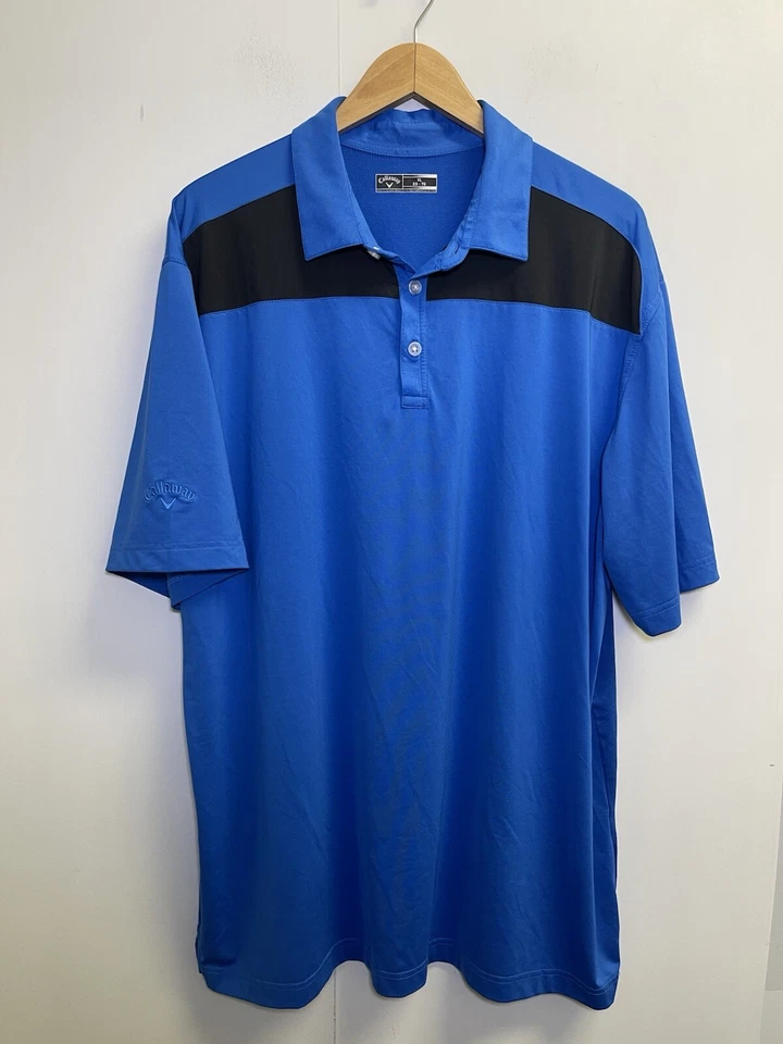 Callaway Mens XL Polo Short Sleeve Golf Shirt Opti-Dri Blue Swing Tech Active - Image 1 of 4