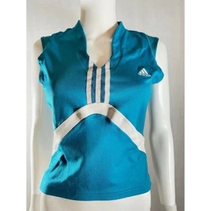 Camiseta sin mangas Adidas para mujer azul tres líneas blancas en toda la espalda sin mangas L - Imagen 1 de 12