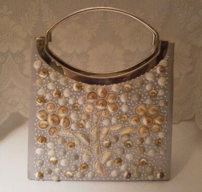 Timmy Woods Беверли-Хиллз бисер ракушки Дамская сумка верхняя ручка через плечо цепочка б/у в отличном состоянии - Изображение 1 из 4