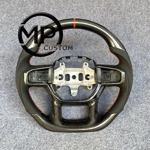 Real Carbon Fiber Steering Wheel Fit For Dodge Ram 1500 2500 3500 2019-2025 - Picture 1 of 9