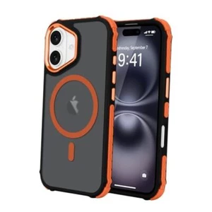 Magnetic for Case, Compatible with Magsafe, Bumper Military iPhone 16 Orange - Picture 1 of 7