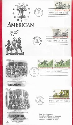 4 Colonial Communications 1st Day Covers 1971 (Scott's # 1476-1479)     W-311 - Image 1 of 4