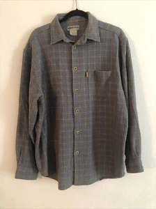 Sportif Men's L Shirt Button Front Cotton Blue Long Sleeve - Picture 1 of 9