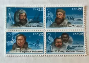Block 4 different Arctic Explorers US stamps #2220 - #2223 & low shipping - Picture 1 of 4