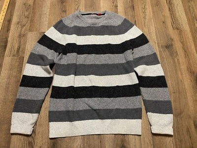 Suéter IZOD, Para Mujer Talla Mediana, Gris Negro, Rayas, Pullover, Tejido Foto 1 de 4