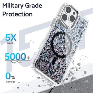 Funda protectora a prueba de golpes con brillo magnético Magsafe para iPhone 16 15 Pro Max 14 13 12 - Imagen 1 de 28