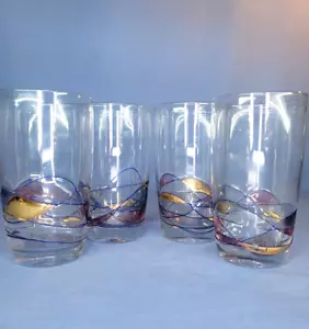 Vidrieras de mosaico rumano Milano pintadas a mano vintage Euroglass 4 vasos - Imagen 1 de 12