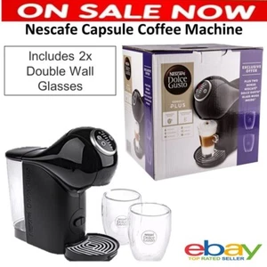 Nescafe Capsule Pod Coffee Machine Cappuccino Espresso Maker w/ 2 Glass Mugs - Picture 1 of 8