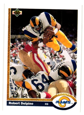 1991 Upper Deck Robert Delpino Football Base Card #545 - Los Angeles Rams - Image 1 of 2