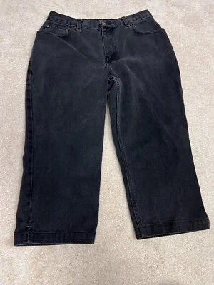 Pantalones capri vaqueros Newport News Jeanogloy para mujer 8 negros de mezclilla DE COLECCIÓN Foto 1 de 4