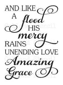 Inspirational STENCIL "And like a flood His"12x16 for Signs Wood Fabric Canvas - Picture 1 of 1