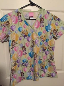 Official Precious Moments Medical /Dental Scrub Top X-Small Bright Colors Dolls - Picture 1 of 5