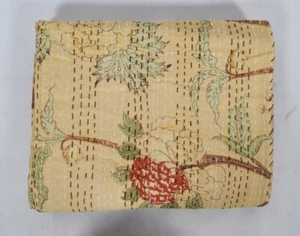 Indian Kantha Throw Paisley Print Kantha Quilt Reversible Bedspread Cotton Gudri - Picture 1 of 5