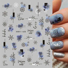 Winter 3D Nagel Stickers Weihnachten Schneeflocken Baum Nail Art Aufkleber Dekor