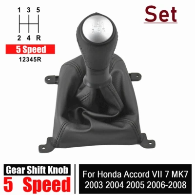 5 Speed For Honda Accord 2003 2004 2005-2008 Gear Shift Knob Shifter Boot Cover — 第 1/4 张图片