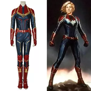 Disfraz Cosplay Capitana Marvel Sra. Carol Danvers Cuero PU Fiesta Show Halloween - Imagen 1 de 12