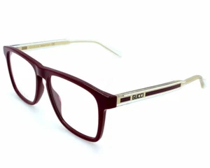 Gucci Square Clear Lens Burgundy Frame 54-17-145MM Men's Eyewear GG0561O 003 - Picture 1 of 2