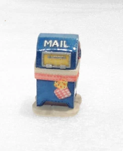 Miniatur Briefkasten blau Keramik 1 3/4 Zoll groß Cherished Teddies - Bild 1 von 5