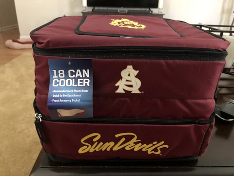 Arizona State Sun Devils Insulated soft side cooler W/ Removable Plastic Liner Cover