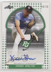 2018 Leaf Perfect Game National Showcase Green /10 Xander Hamilton #BA-XH1 Auto